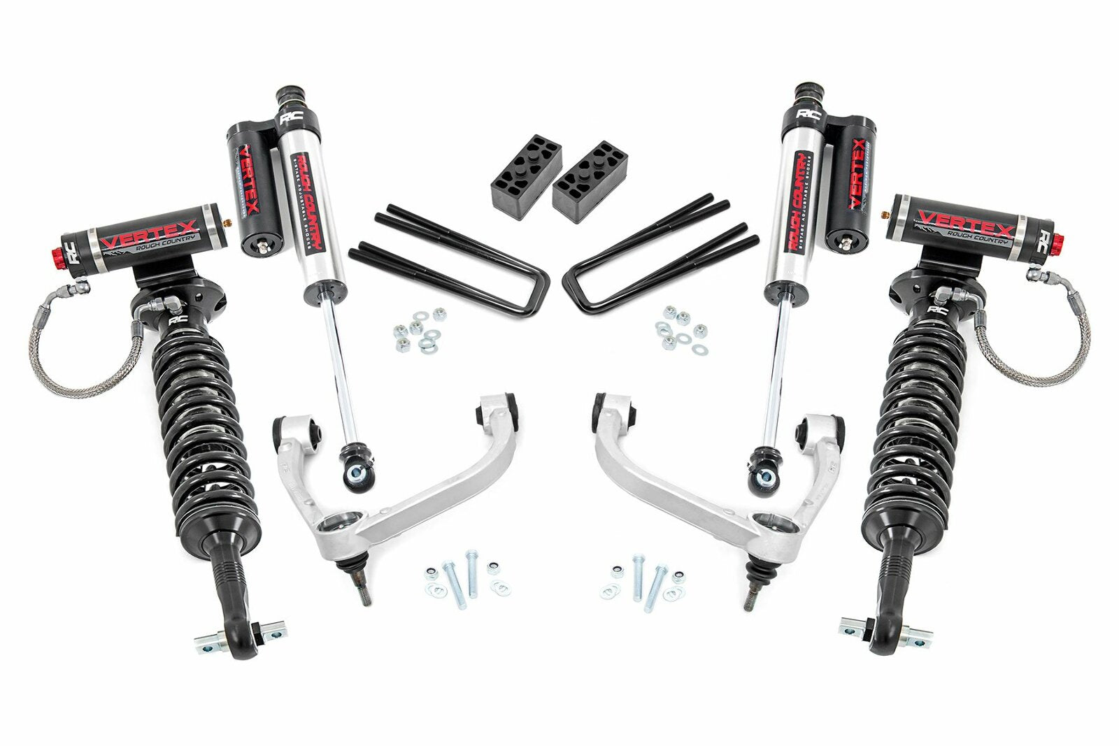 Rough Country 3in Bolt-On Arm Lift Kit w/ Vertex Fits Ford 14-20 F-150 4WD -1