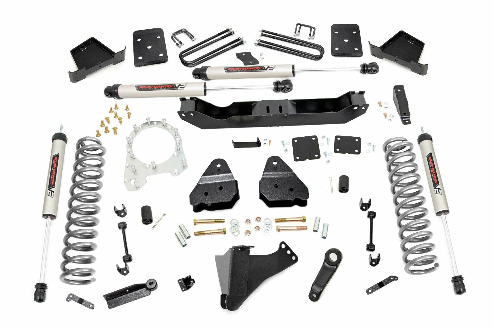 Rough Country 4.5in for Ford Lift Kit w/V2 Shocks 17-19 F-250/350 4WD Diesel -1