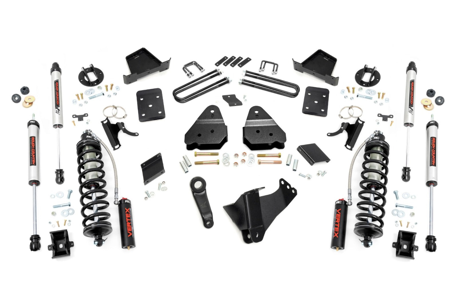 Rough Country 4.5" Lift Kit OVLD CoilOver w/V2 for Ford Super Duty 4WD 11-14 -1