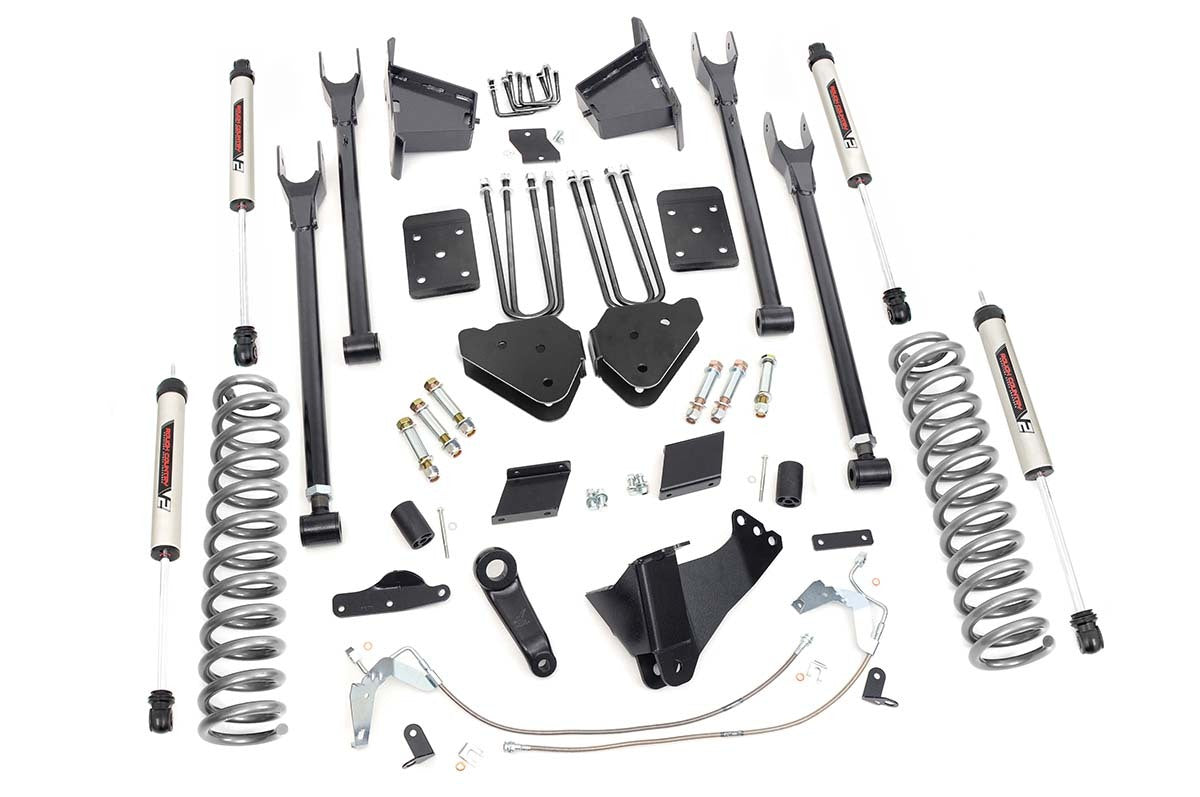 Rough Country 6in for Ford 4-Link Suspension Lift Kit w/V2 Shocks 11-14 F-250 -1
