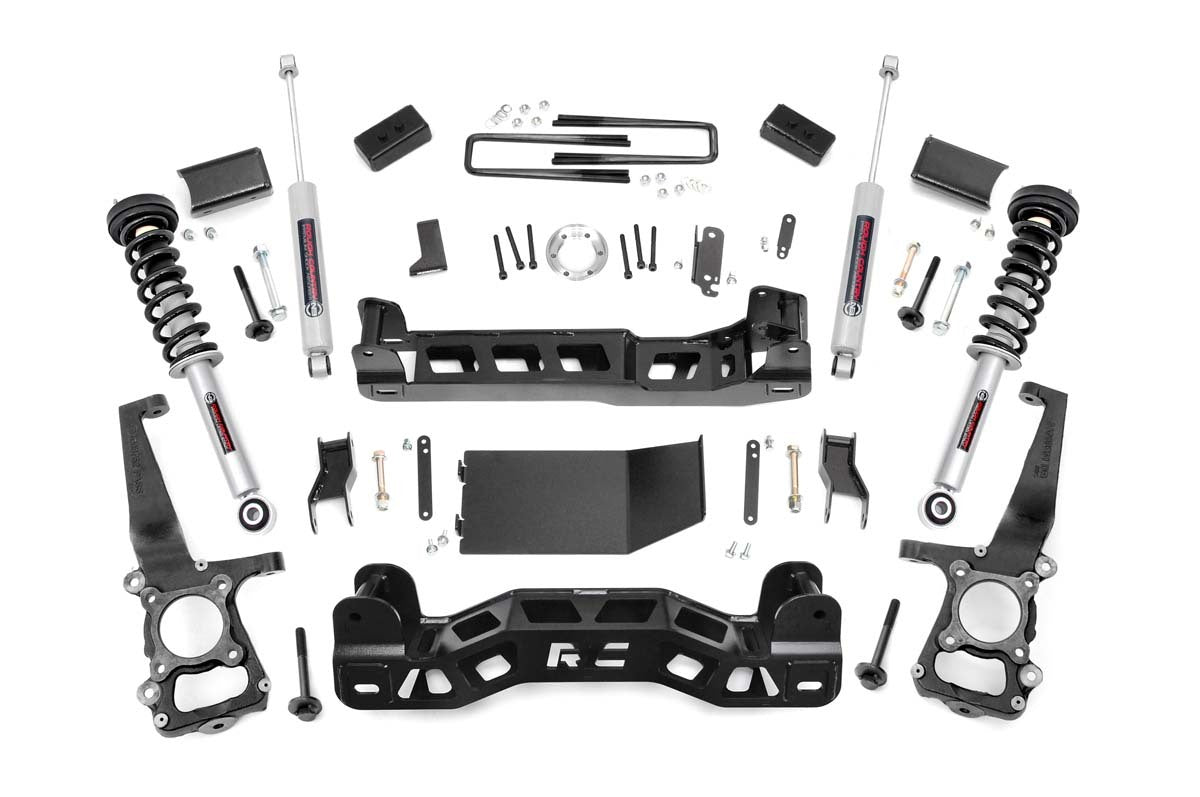 Rough Country 4in for Ford Suspension Lift Kit Lifted N3 Struts 11-13 F-150 4WD -1