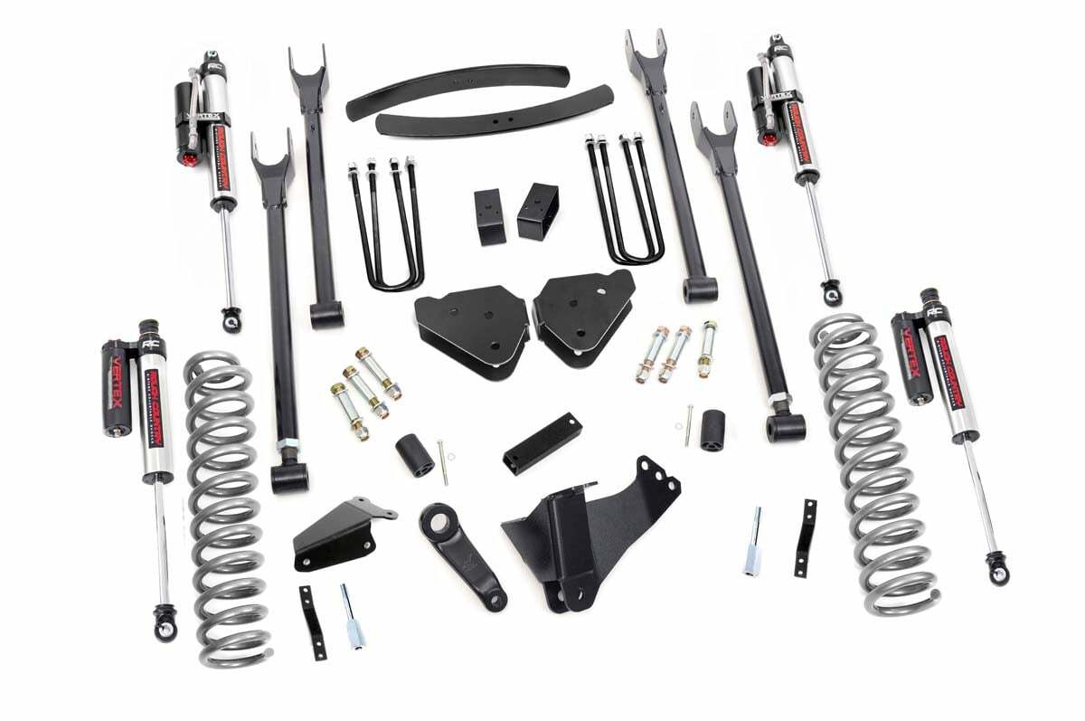 Rough Country 6" for Ford 4-Link Lift Kit w/Vertex Shock 05-07 F250 Gas-w/Over -1