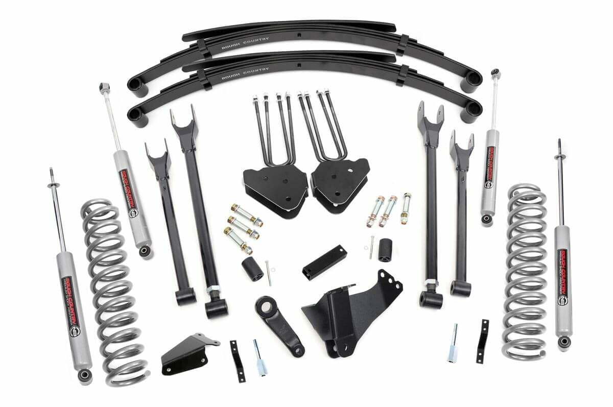 Rough Country for Ford F250 F350 6" 4-Link Susp Lift w/Leaf Packs 05-07 Diesel -1