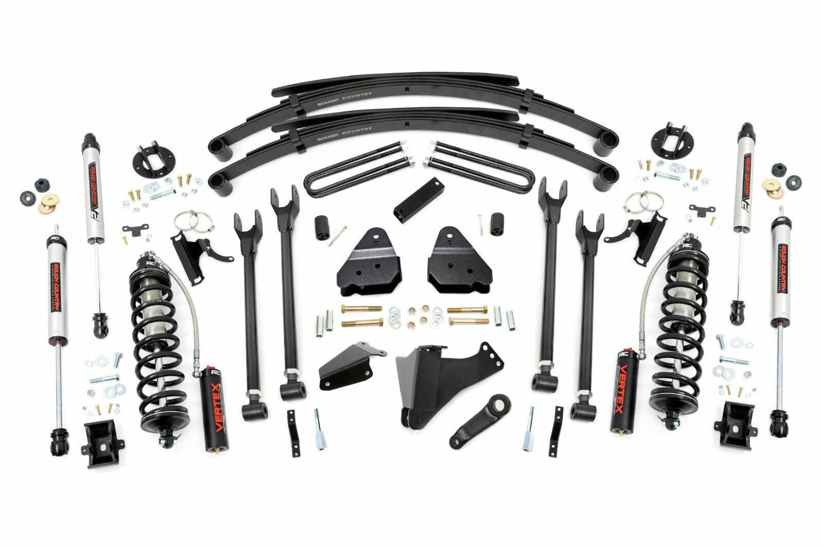 Rough Country 6" Lift Kit Diesl 4 Link RR Spring C/O V2 for Ford SuperDuty 05-07 -1