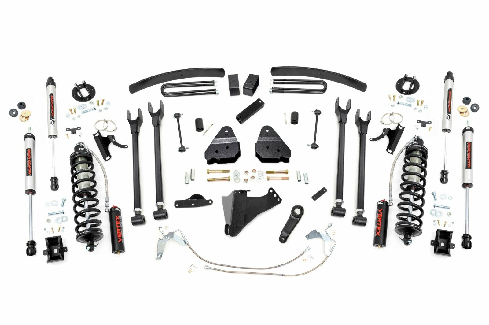 Rough Country 6" Lift Kit Gas 4 Link C/O V2 for Ford Super Duty 08-10 -1