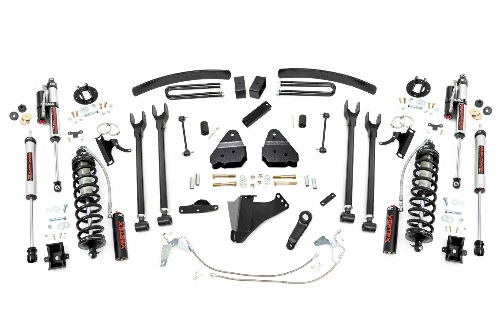 Rough Country 6" Lift Kit Gas 4 Link C/O Vertex for Ford Super Duty 08-10 -1