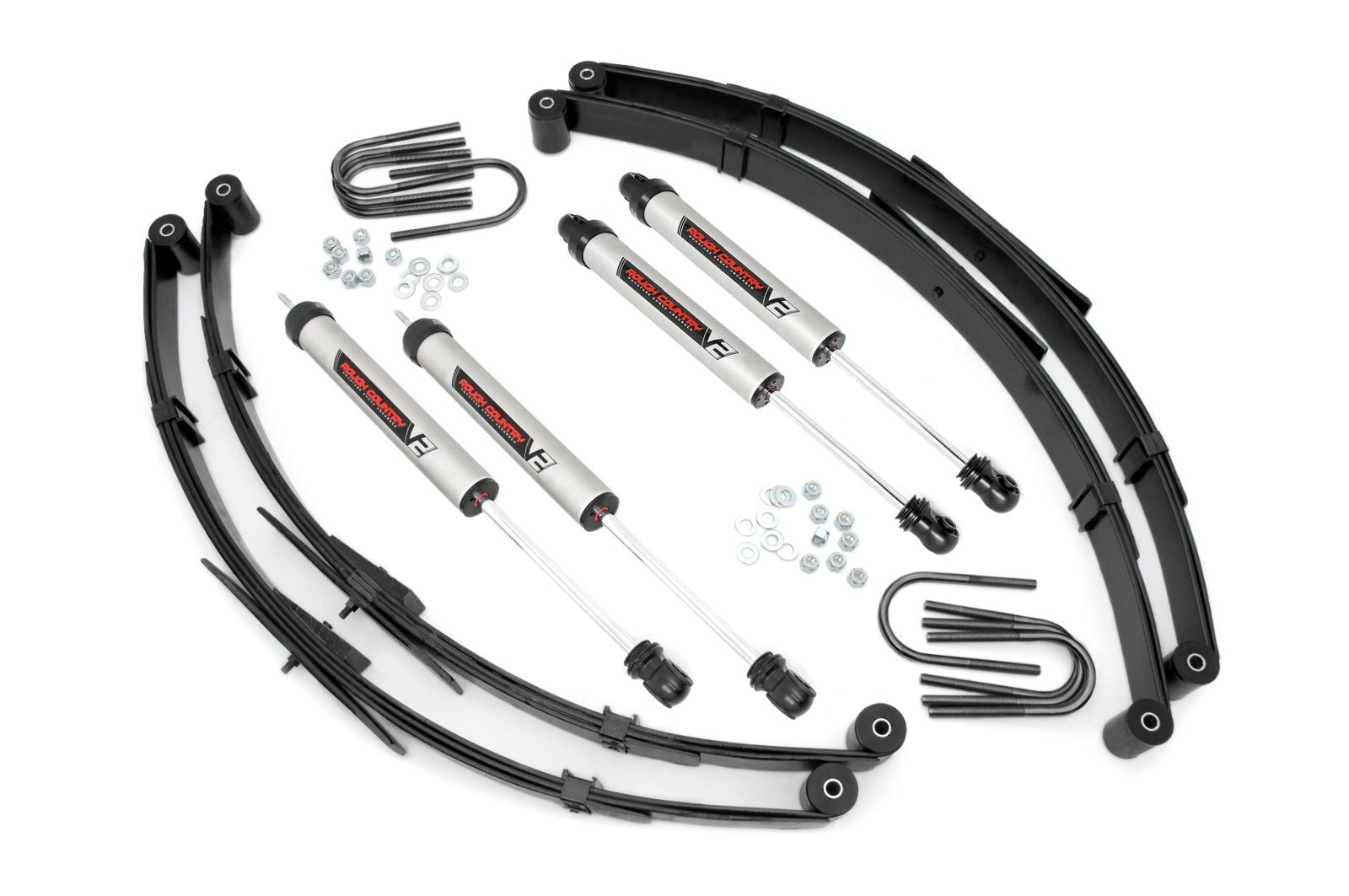 Rough Country 2.5in For Jeep Suspension Lift Kit w/V2 Shocks 87-95 Wrangler YJ -1