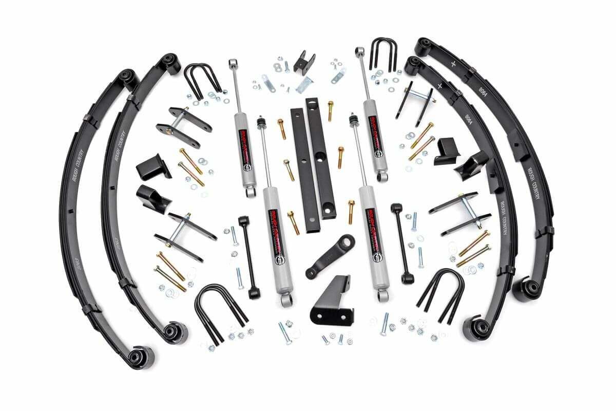 Rough Country 4.5in For Jeep Suspension Lift Kit Power Steering -1