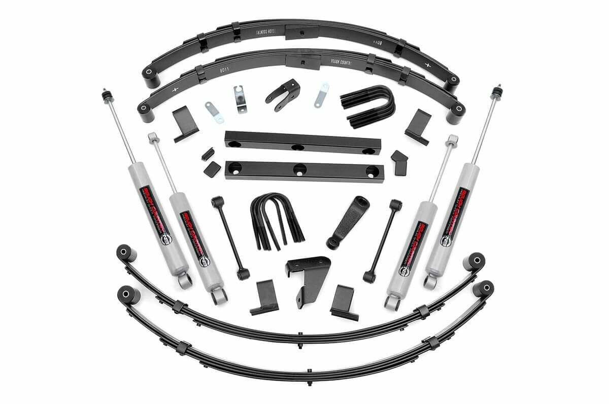 Rough Country 4" Suspension Lift Kit w/N3 Shocks for YJ Wrangler 1987-1996 -1