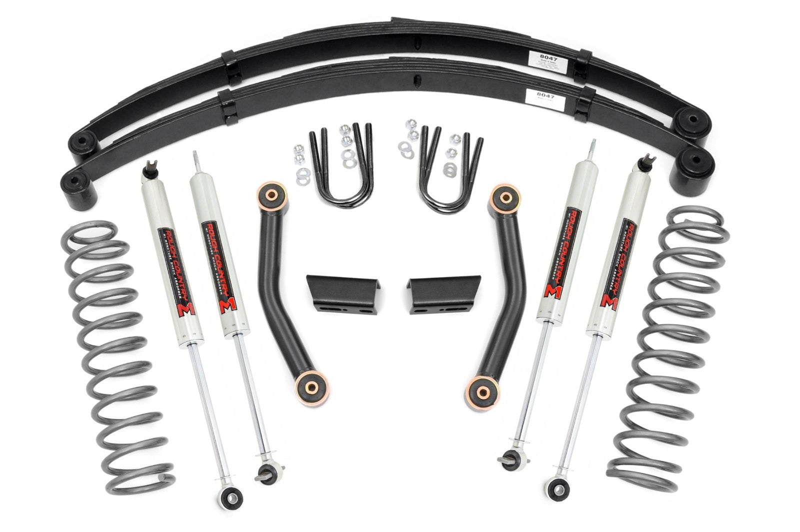 Rough Country 3" Lift Kit Series II RR Springs M1 For Jeep Cherokee XJ -1