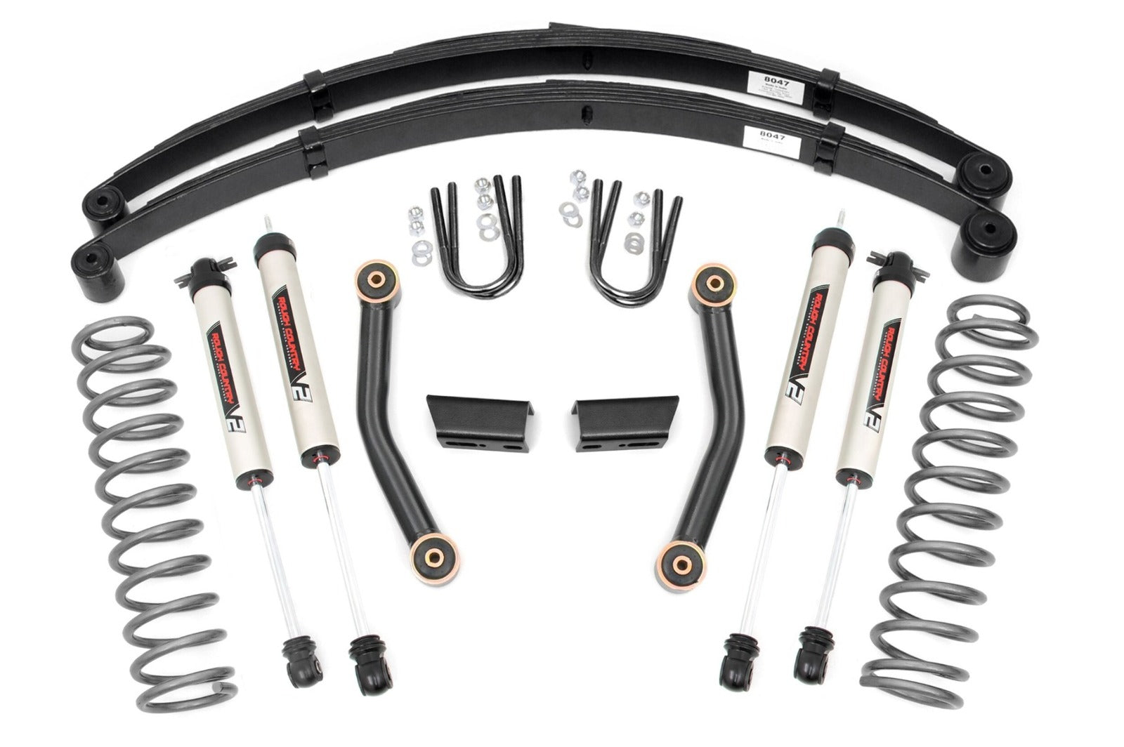 Rough Country 3in Series II Suspension Lift Kit V2 Shocks for 84-01 Cherokee XJ -1
