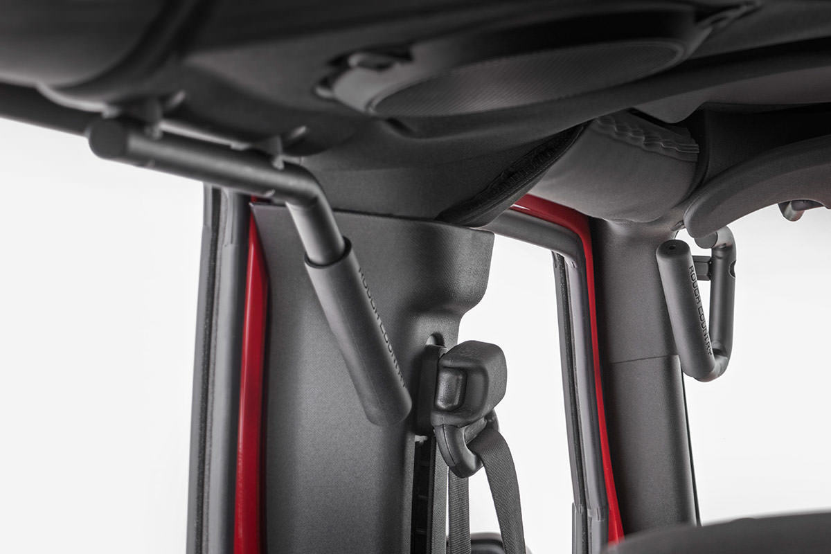 Rough Country Jeep Solid Steel Grab Handle Set 07-18 Wrangler JK Black 6503