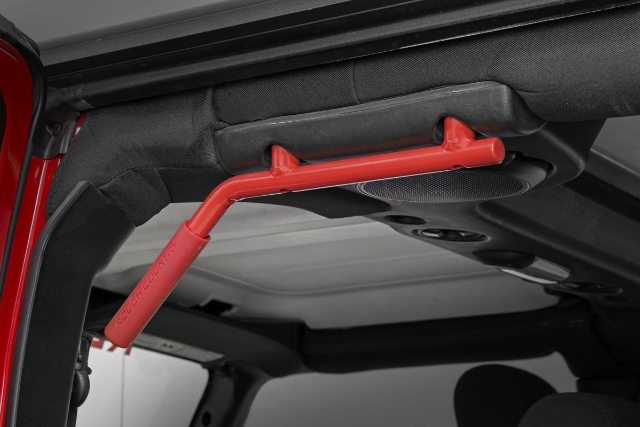 Jeep Solid Steel Grab Handle Set 07-18 Wrangler JK Red 6503RED
