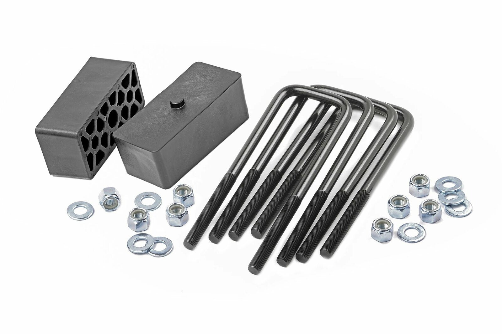 Rough Country 2 Inch Block And U-Bolt Kit Chevy/GMC 1500 1988-2021 -1