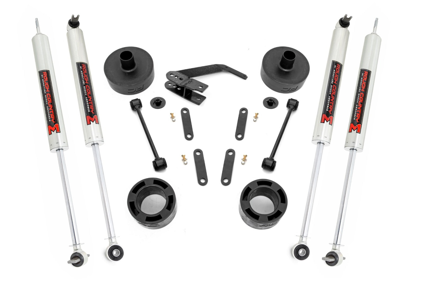 Rough Country 2.5" Lift Kit Spacers M1 For Jeep Wrangler JK 07-18 -1