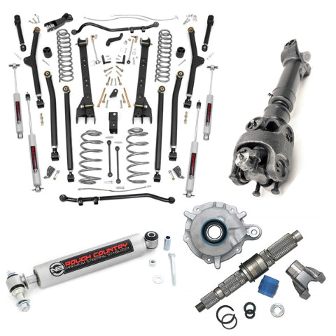 Rough Country 6" COMPLETE Long Arm Lift Kit for Wrangler TJ 97-06 Manual D44 -1