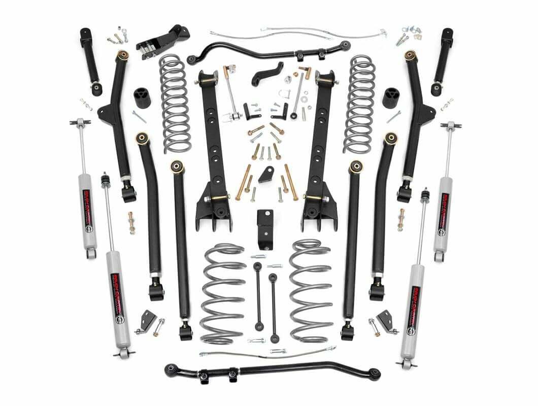 Rough Country 4" Long Arm Suspension Lift Kit For Jeep Wrangler TJ 1997-2006 -1