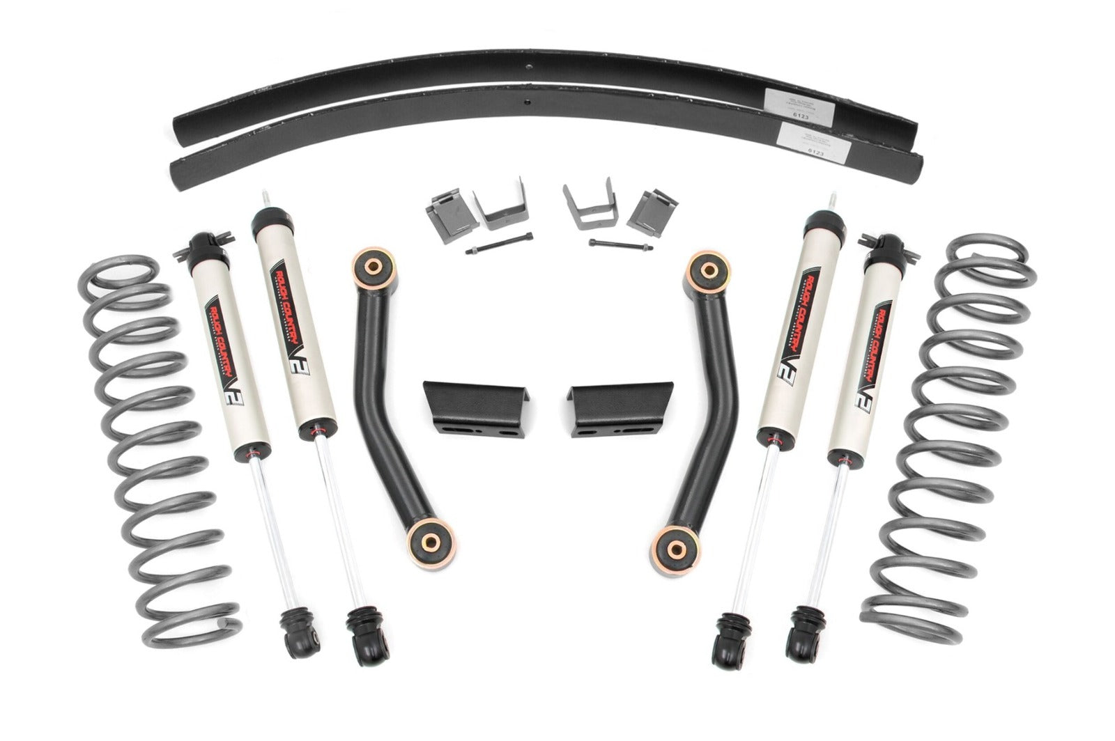 Rough Country 3in Series II Suspension Lift Kit V2 Shocks for 84-01 Cherokee XJ -1