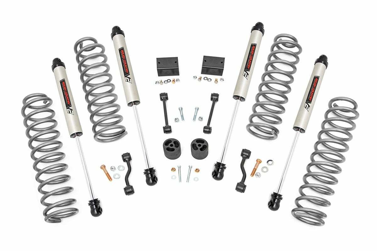 Rough Country 2.5in Suspension Lift Kit V2 Shocks/Springs fits 18-20 Wrangler JL -1