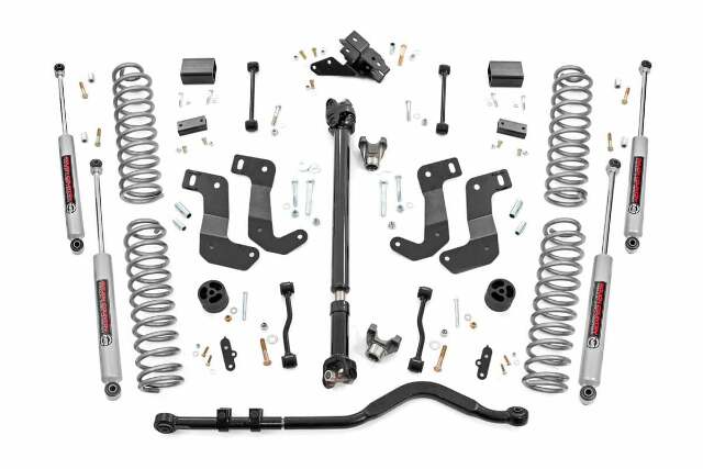 Rough Country 3.5" Lift Kit 2 Coils Arm Drop 18-20 for Wrangler JLU Rubicon 69031
