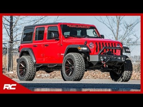 Rough Country 3.5" Lift Kit Stage2 Coils Adj Arms 18-20 for Wrangler JL Rubicon 69131