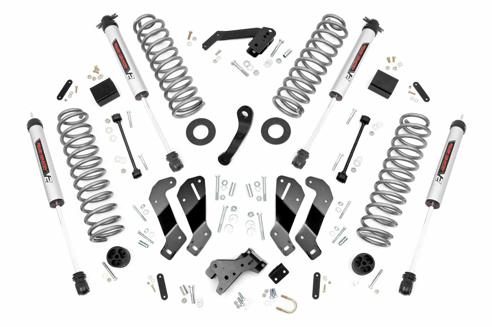 Rough Country 3.5" Lift Kit w/V2 Shocks Ctrl Arm Drop 07-18 for Wrangler JKU -1
