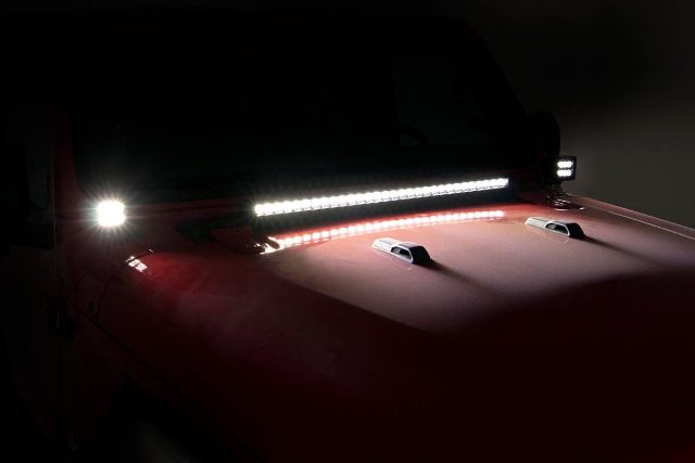 2" LED LWR Windshield Kit Wrangler JL Gladiator JT Blk-Series 70052DRLA