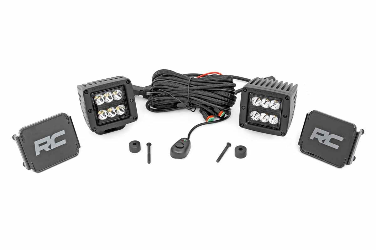Rough Country 2in LED Cube Easy Mount Kit For Jeep Wrangler JL Gladiator JT 70062