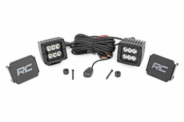 Rough Country 2in LED Cube Easy Mount Kit For Jeep Wrangler JL Gladiator JT -1