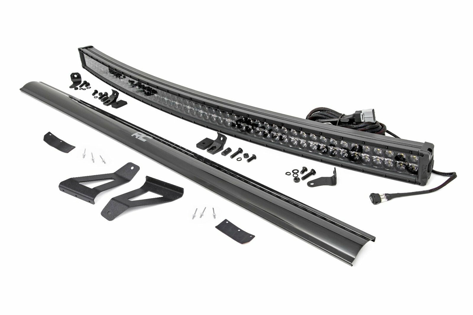 Jeep XJ Cherokee 50" Black Curved LED Light Bar w/DRL Kit