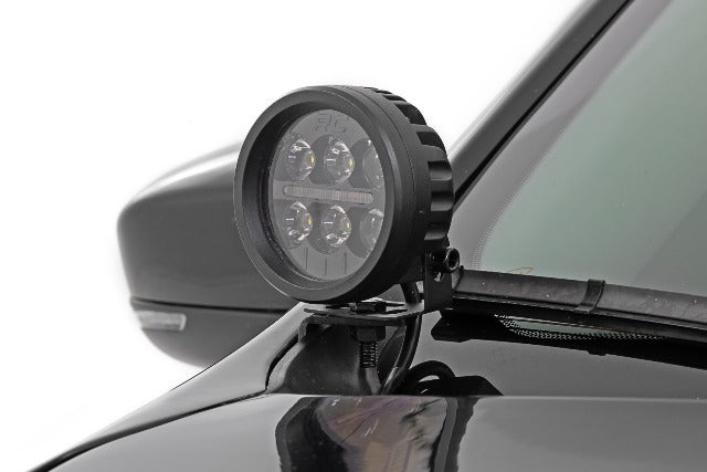 LED Ditch Lights 2" Black Pair Flood Jeep KL 14-21 -2