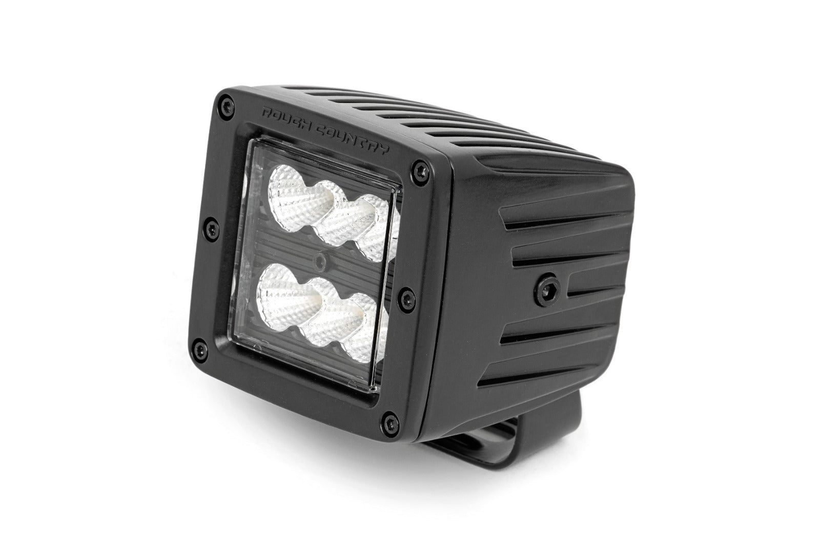 Rough Country 2-inch Square Cree LED Lights-Pair Black Series, Flood Beam 70133BL