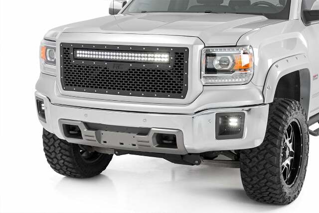 GMC Mesh Grille w/30in Dual Row Black Series LED 14-15 Sierra 1500 -1