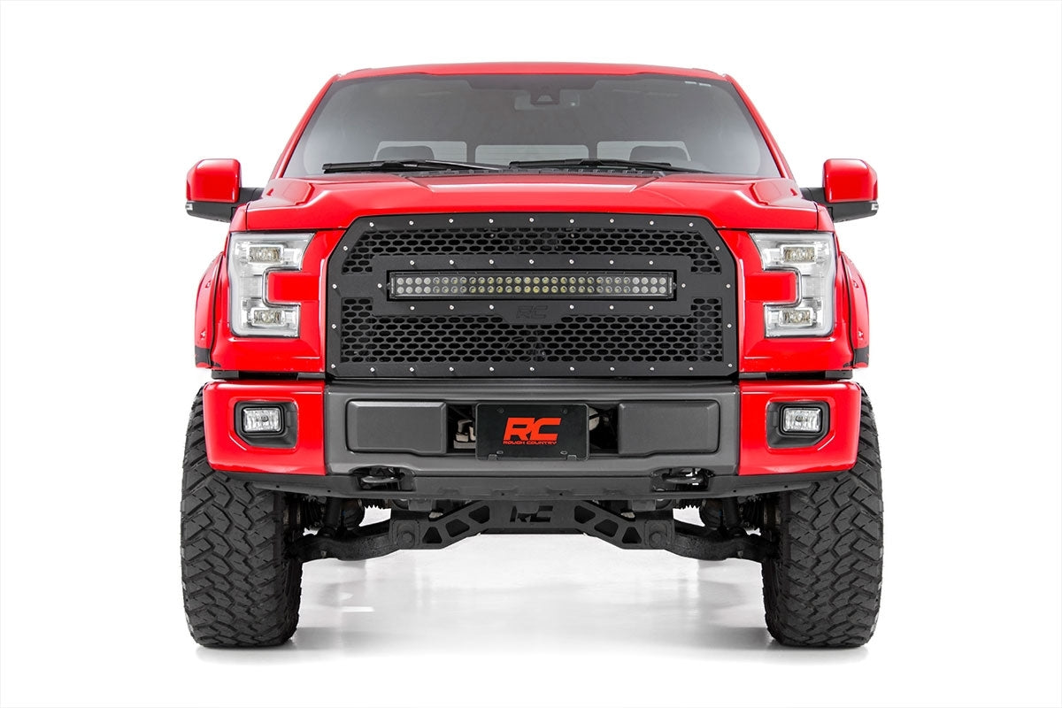Ford Mesh Grille 30" Dual Row Blk Series LED Cool 15-17 F-150