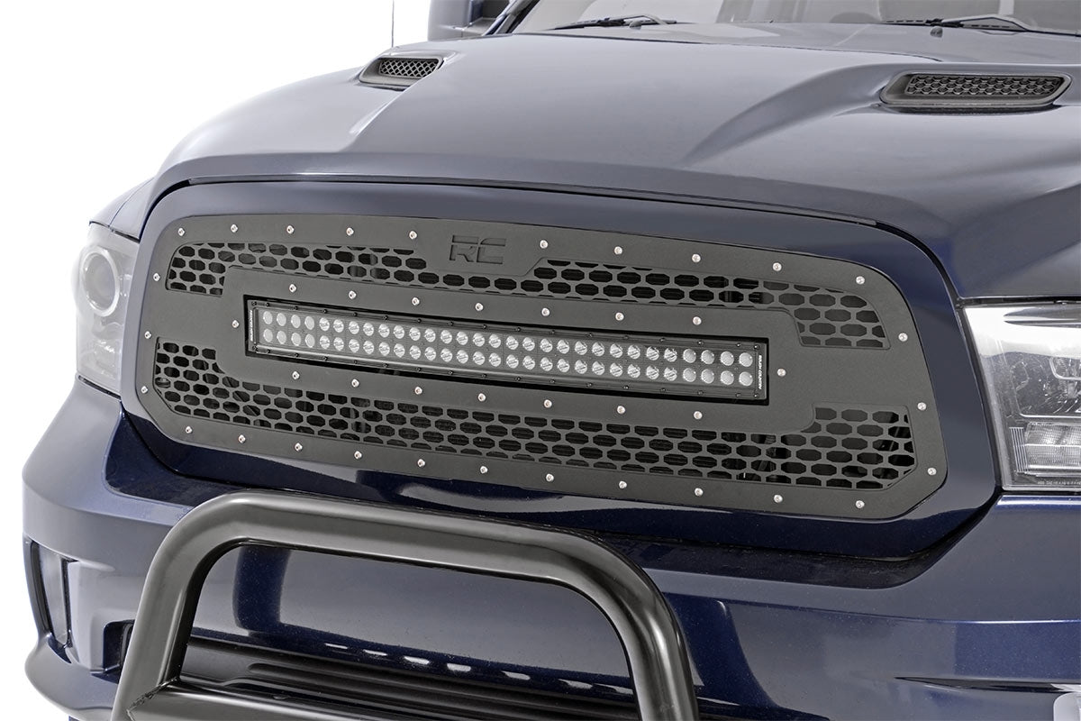 Mesh Grille 30" Dual Row BLK LED White DRL 13-18 RAM 1500