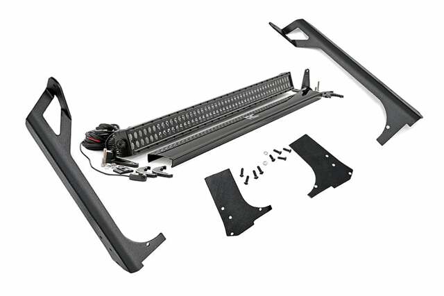 Jeep 50" Straight LED Light Bar Kit w/BLK Ser LED 97-06 TJ -1