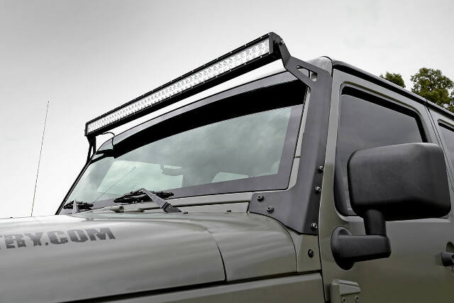 LED Light Mnt 50" Black Dual Row W/DRL Jeep Wrangler JK 07-18 -2