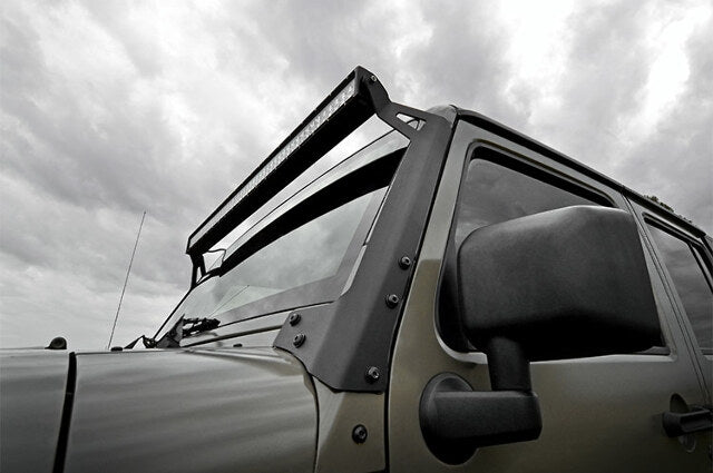 LED Light Mnt 50" Black Dual Row W/DRL Jeep Wrangler JK 07-18 -3
