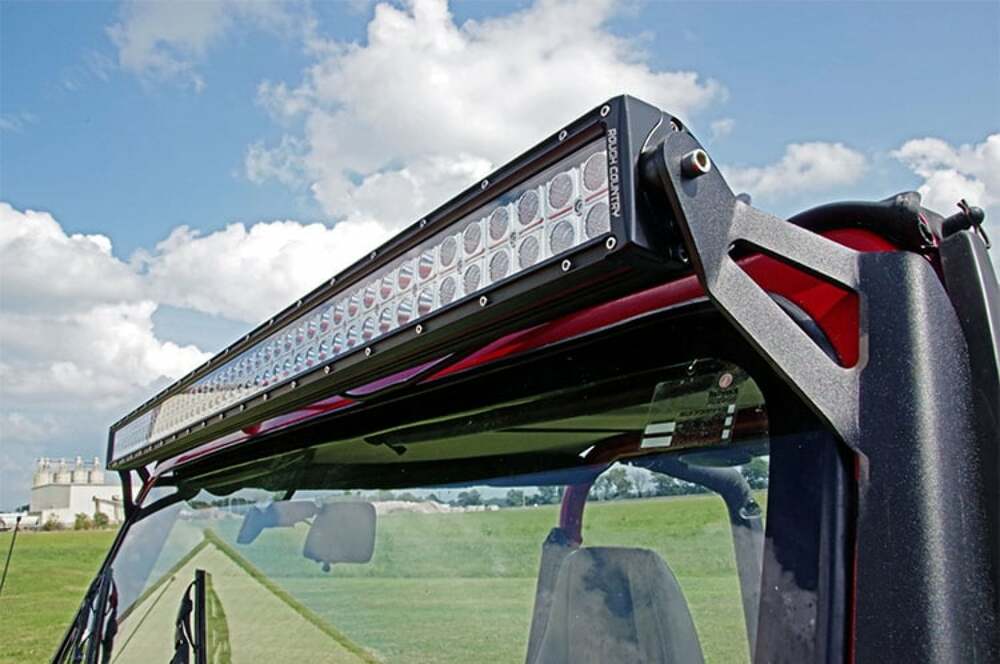 Rough Country 50" Straight LED Light Bar Upper Windshield Mounts 87-95 YJ 70508
