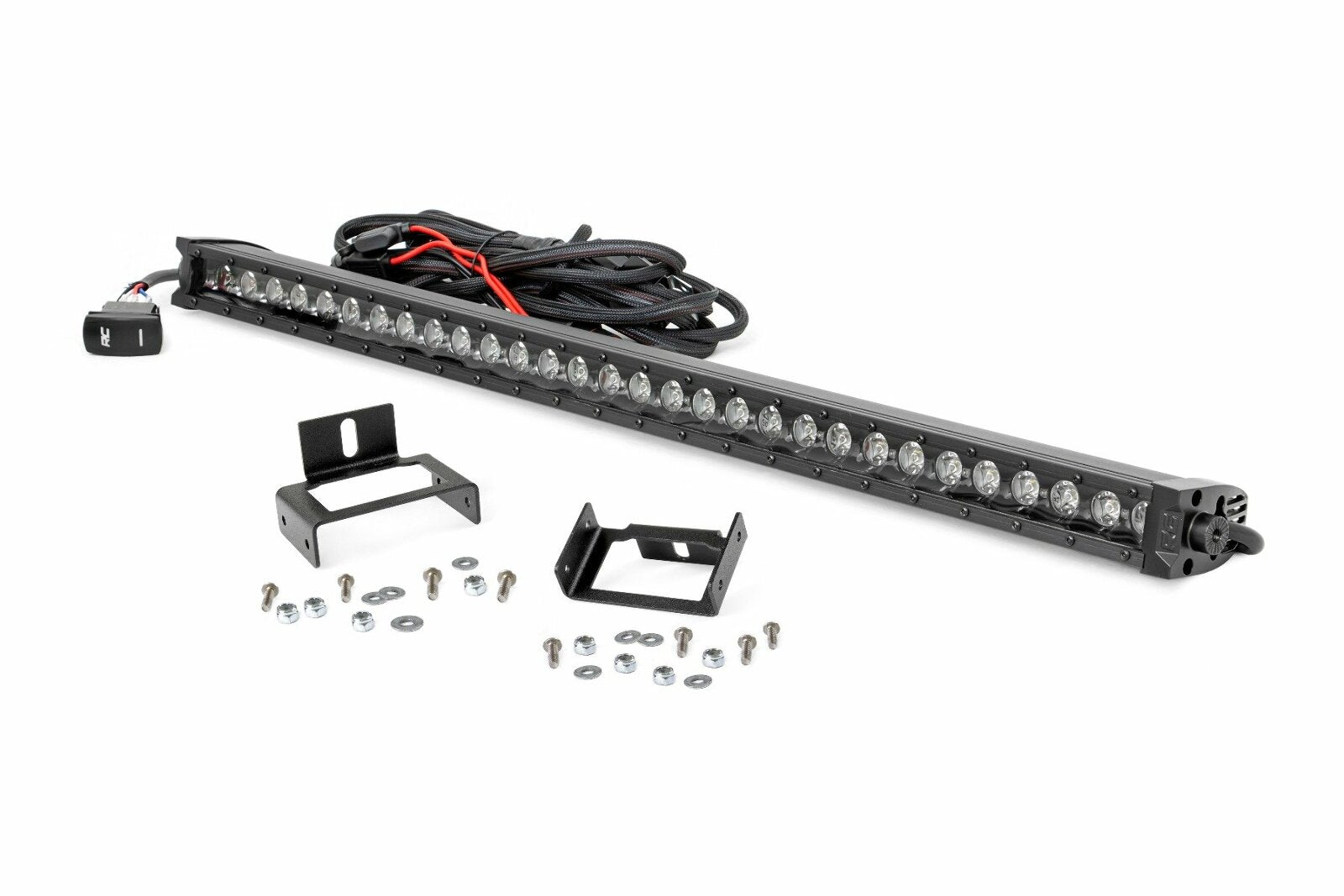 Ford SuperDuty 30-IN Black Series LED Grille Kit w/White Singl