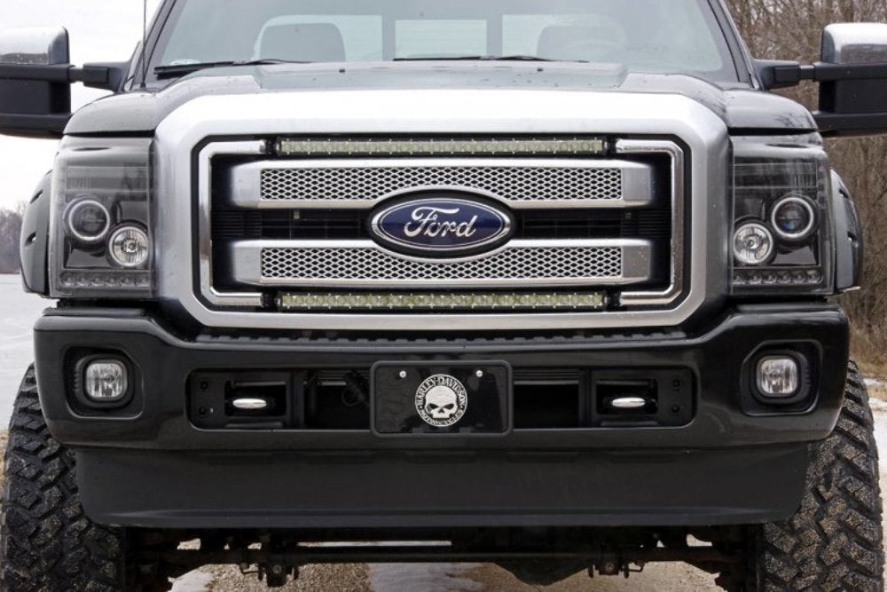 Ford SuperDuty 30-IN Black Series LED Grille Kit w/White Singl