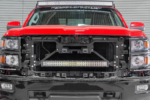 Chevrolet 30in Curved Cree LED Grille Kit Dual Row 14-15 Silv 1500 70624