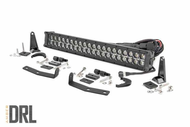 Nissan 20in LED Bumper Kit Black w/Amber DRL 16-20 Titan XD -1