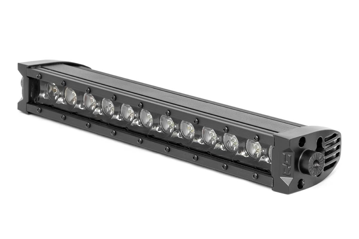 Rough Country Black Series LED Light Bar Amber DRL 12 Inch Single Row 70712BLDRLA