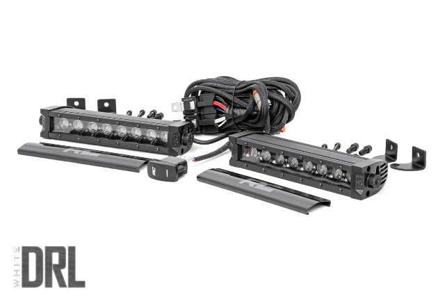 8" Cree LED Light Bar-Single Row, Pair Black Series Cool White DRL -1