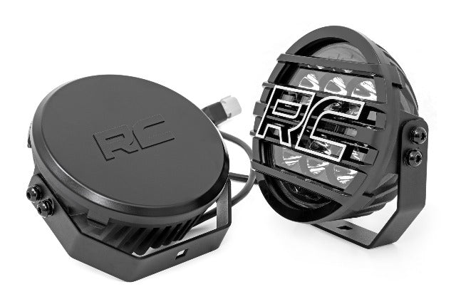 Rough Country Black Series Halo LED Light Pair | White/Amber DRL | 6.5" | Round 70805B