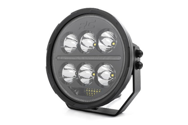 Rough Country Black Series Halo LED Light Pair | White/Amber DRL | 6.5" | Round 70805B