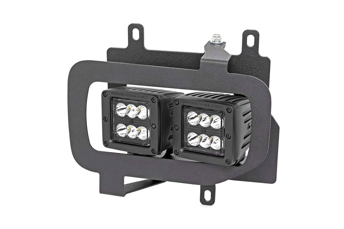 LED Fog Mount Dual 2" Black Pairs Spot/Flood Ford F-150 15-17