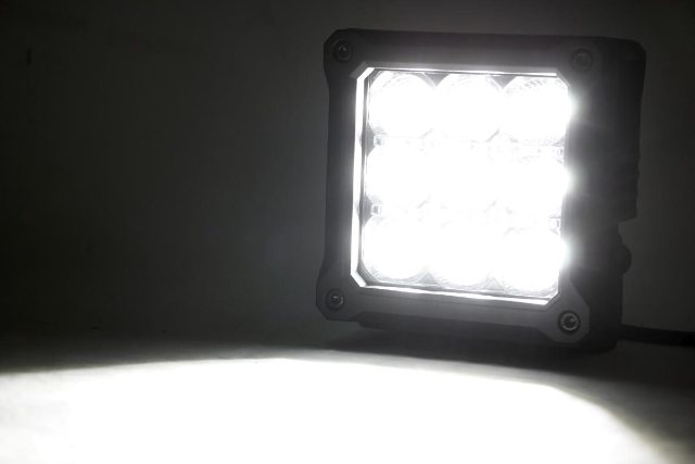4-inch Square Cree LED Lights-Pair Chrome Series w/ Cool White DRL 70905DRL