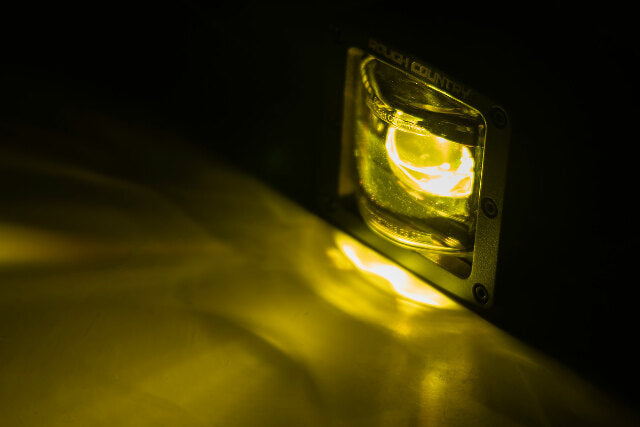 Black Series LED Light Pair 2" SAE Fog Yellow -3